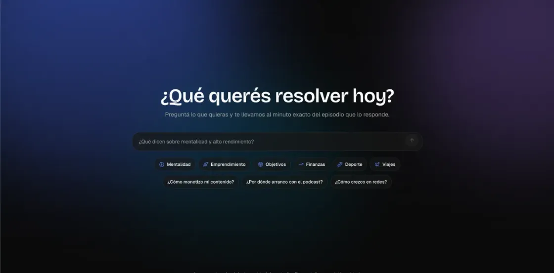 The PodSearch entry screen